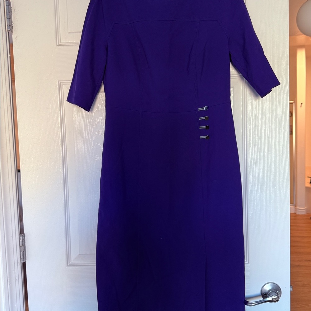 Hugo Boss Rich Purple Elbow Sleeve Dress